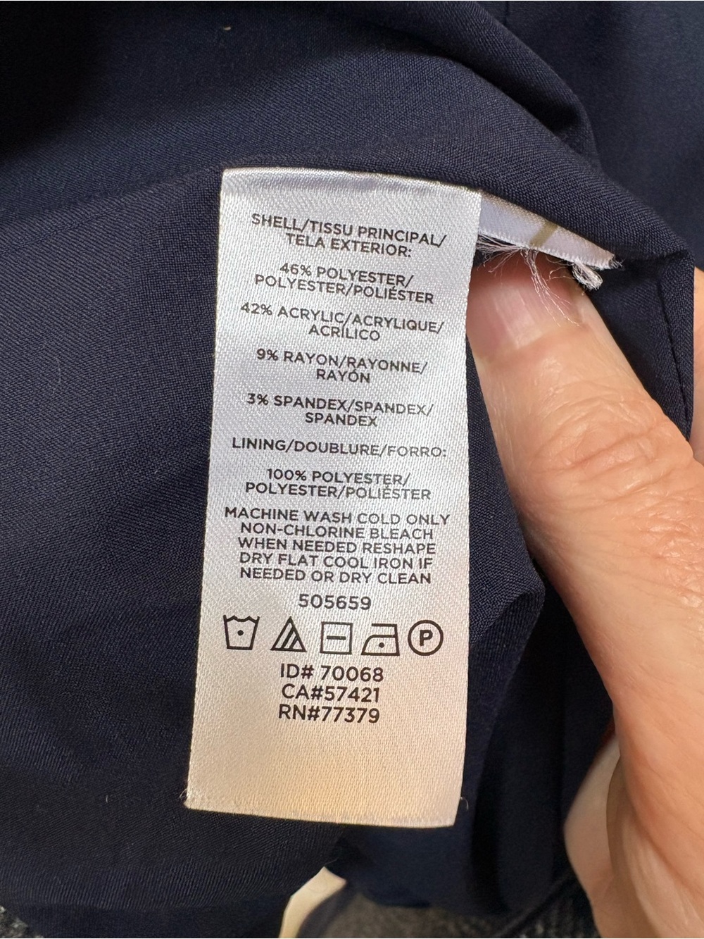 Ann Taylor Navy and Gray Herringbone Single-Button Blazer - Picture 11 of 11